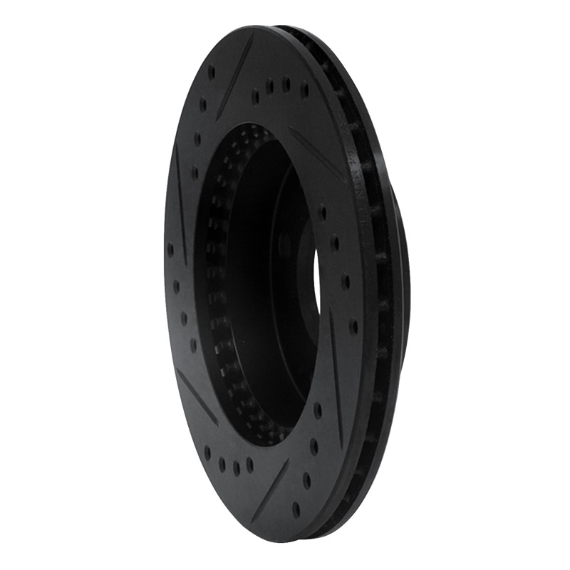 Nissan Lucino Brake Rotor (1) - Front Right - R1 Concepts - Drilled & Slotted - Black - `95-`00